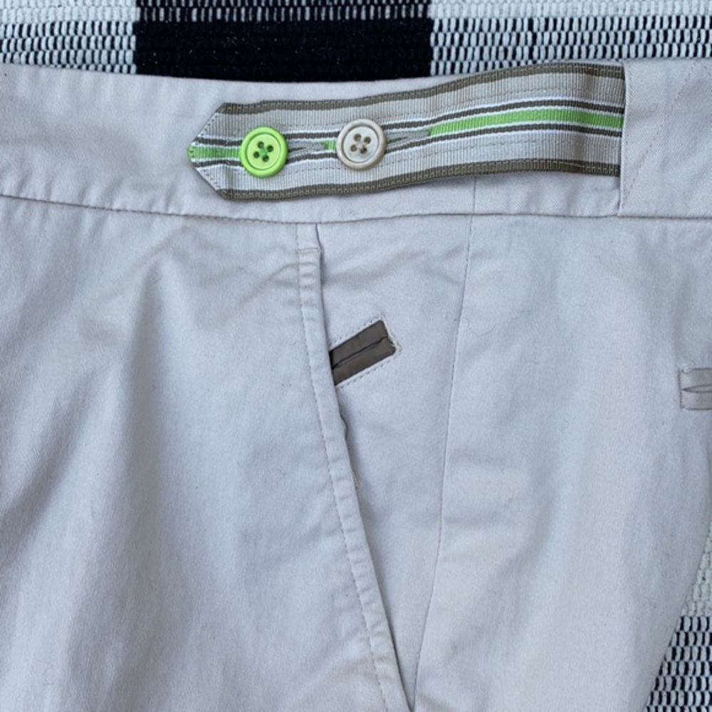 Birdie Brand khaki‎ golf pants Striped belt